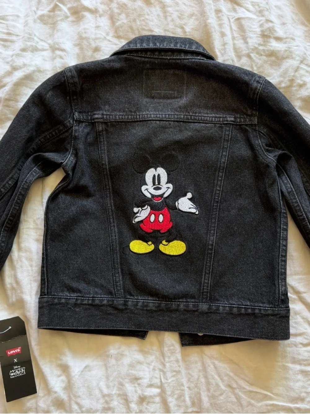 Levi's Kids Black Denim Jacket with Red Mickey Embroidery